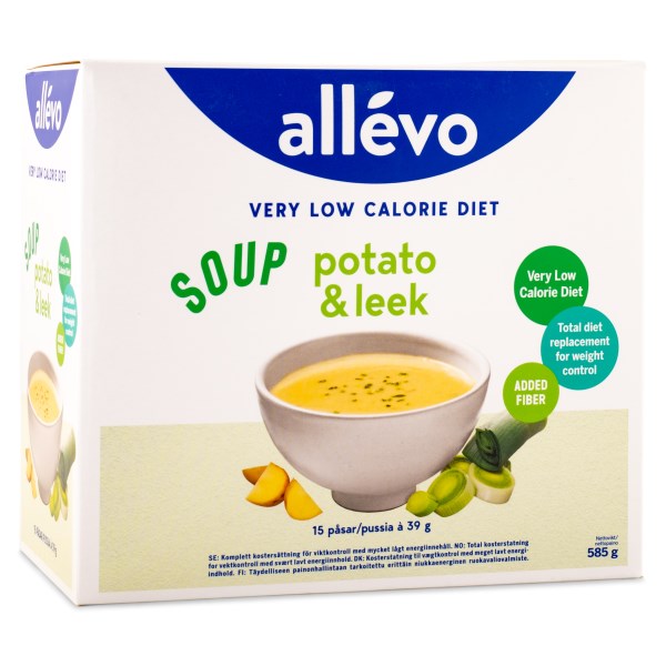 Allevo VLCD Soup, Kartoffel-porre, 15 portioner billede