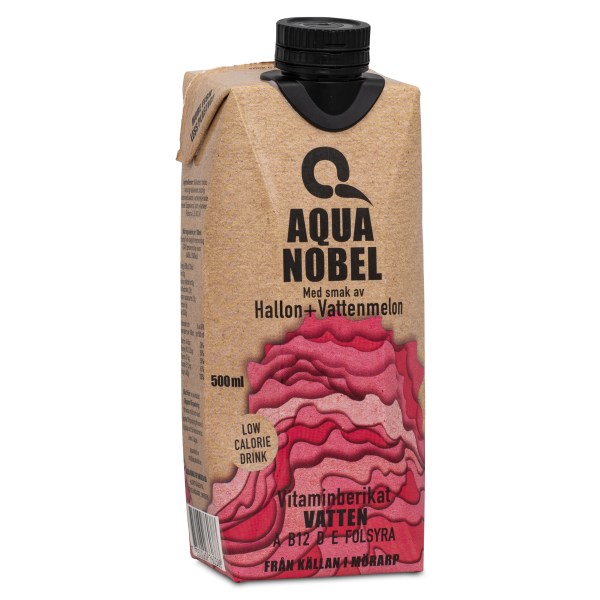 Aqua Nobel Vitaminberiget Kildevand Alive, Hindbær & Vandmelon, 500 ml