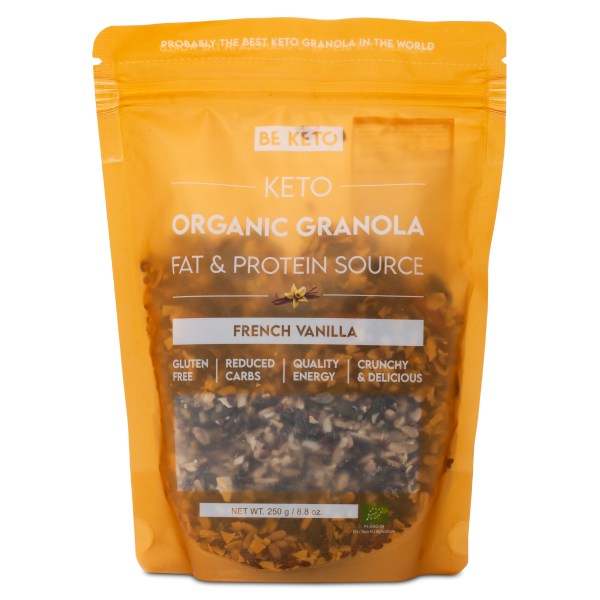 BeKeto KETO Organic Granola, French Vanilla, 250 g billede