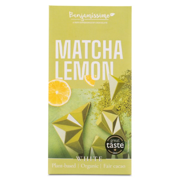 Benjamissimo Chokolade Hvid, Matcha & Citron, 60 g