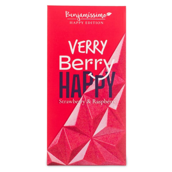 Benjamissimo Chokolade Hvid, Jordbær & Hindbær, 60 g