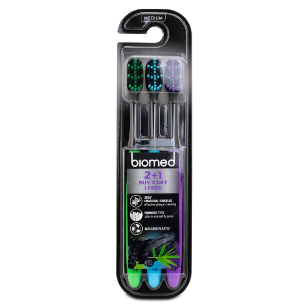 Biomed Charcoal Tandpasta, 3-pak billede