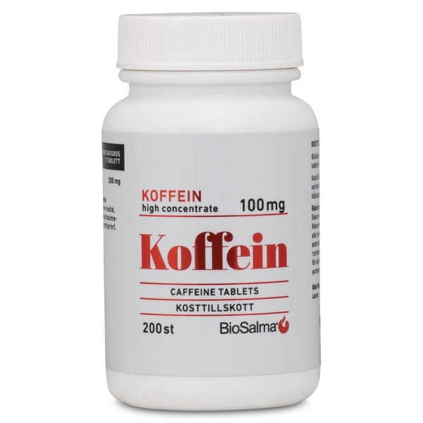 BioSalma Koffein 100 mg, 200 tabletter