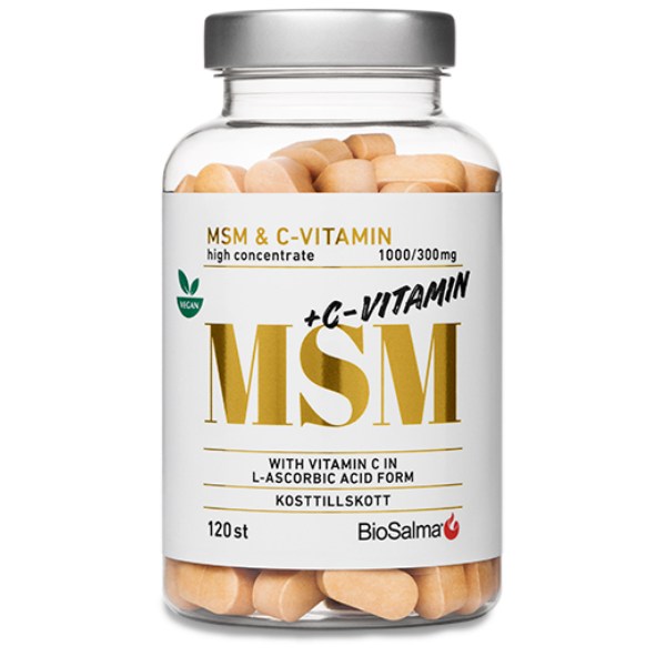 BioSalma MSM 1000mg + C-vitamin, 120 tabletter billede