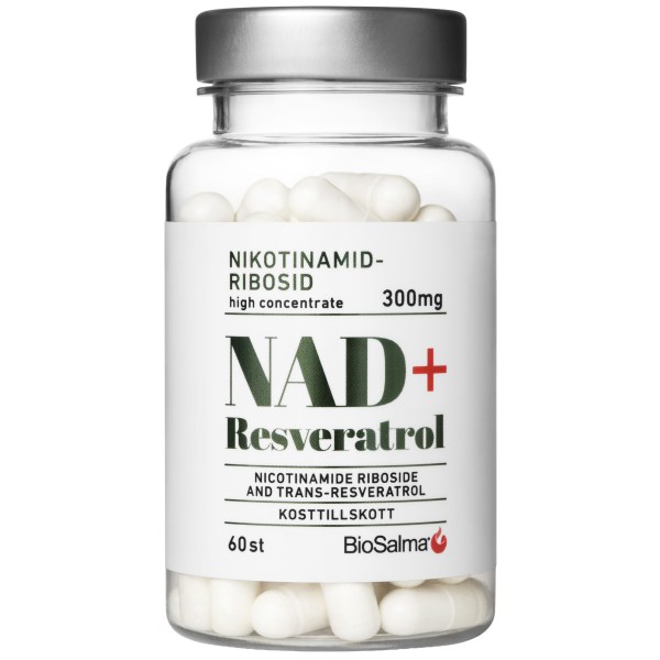 BioSalma NAD+ 300mg + Reservatrol, 60 kapsler