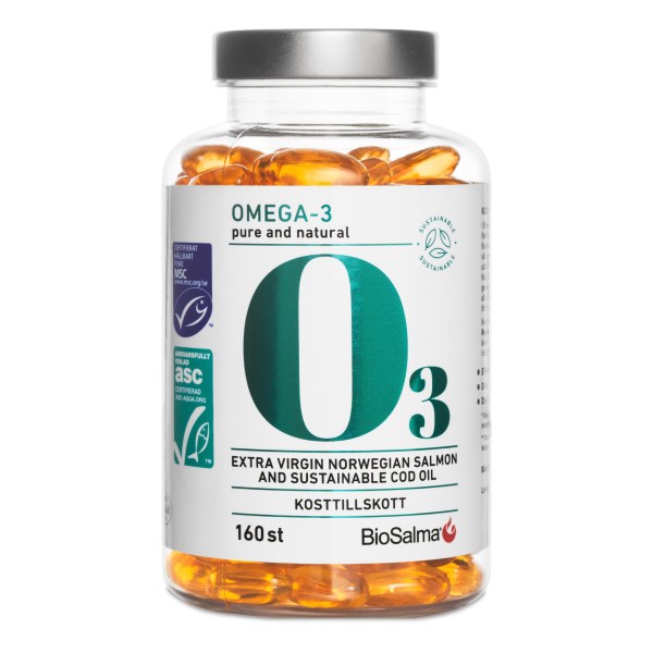 BioSalma Omega-3 MSC+ASC Miljømærket 800 mg , 160 kapsler billede