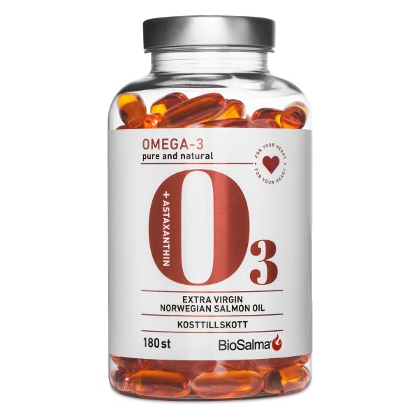 BioSalma Omega-3 Salmon Oil 1000mg, 180 kapsler billede