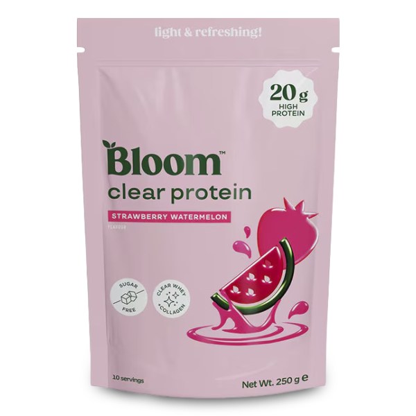 BLOOM Clear Protein Collagen, Strawberry Watermelon, 250 g billede