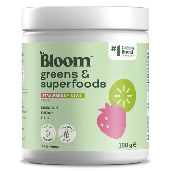 BLOOM Greens & Superfoods, Strawberry Kiwi, 180 g billede