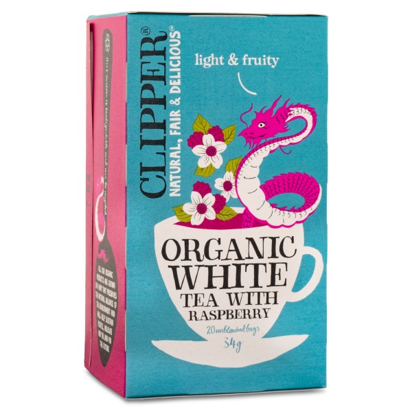 Clipper White Tea Raspberry, 20 poser
