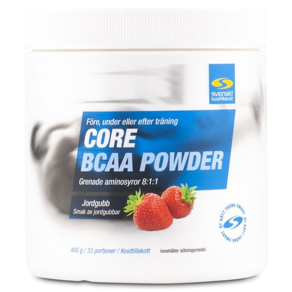 Core BCAA Powder, Jordbær, 400 g