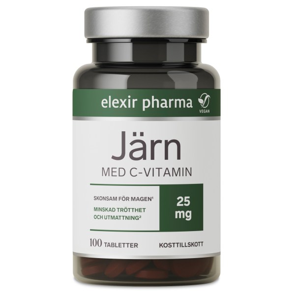 Elexir Pharma Jern med C-Vitamin, 100 tabletter