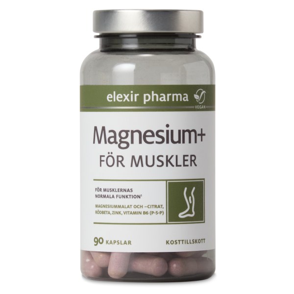 Elexir Pharma Magnesium+ Til muskler, 90 kapsler