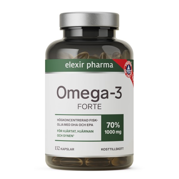 Elexir Pharma Omega-3 Forte, 132 kapsler billede