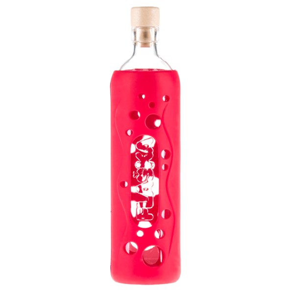 Flaske til Struktureret Vand med Silikonelåg, 0,5 L, Hibiscus