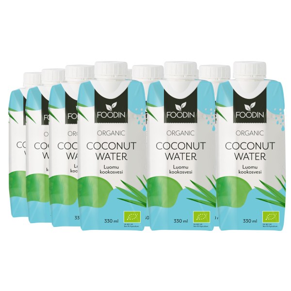 Foodin Coconut Water Organic, Naturel, 12-pak