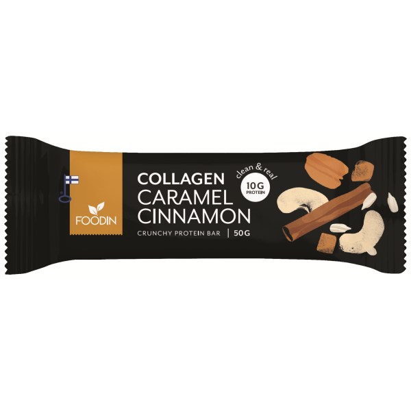Foodin Collagen Protein Bar, Caramel Cinnamon, 50 g