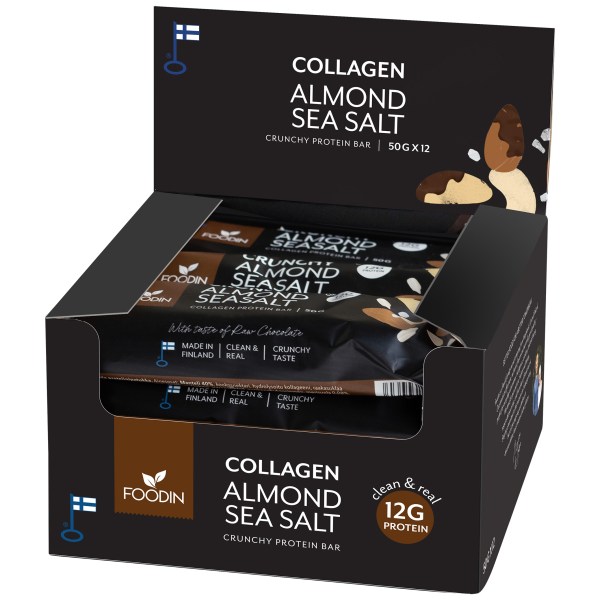 Foodin Collagen Protein Bar, Almond Sea Salt, 12-pak