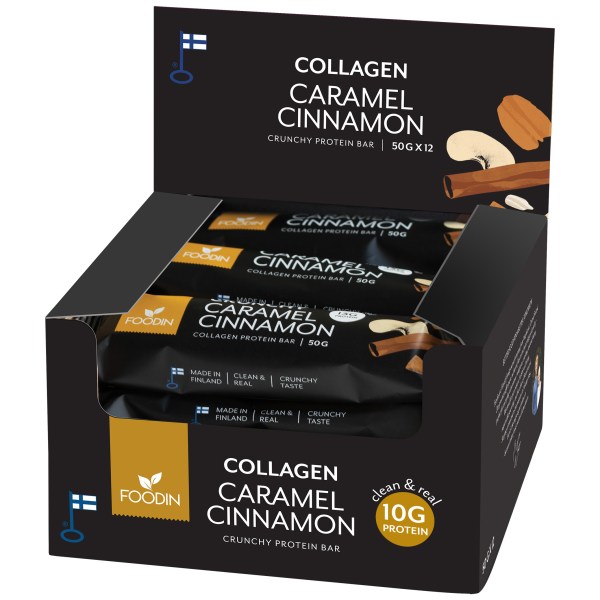 Foodin Collagen Protein Bar, Caramel Cinnamon, 12-pak