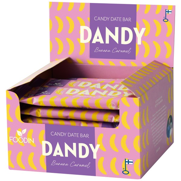 Foodin Dandy Candy Date Bar, Banana Caramel, 18-pak