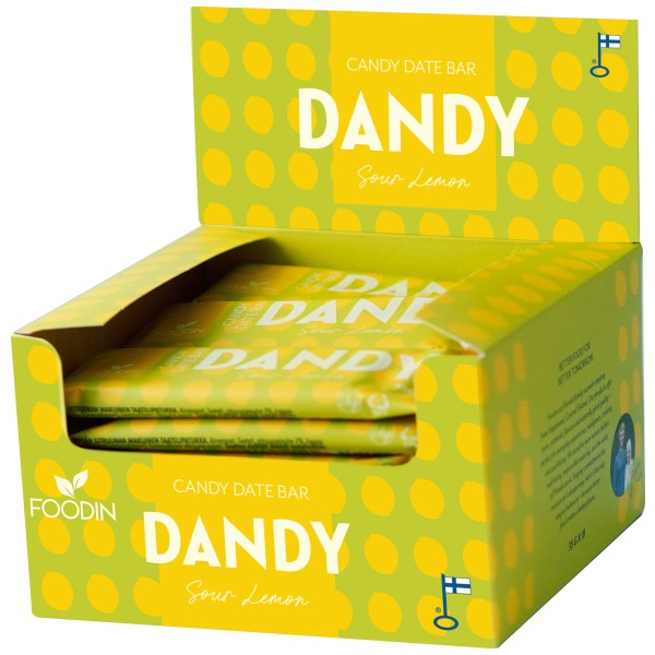 Foodin Dandy Candy Date Bar, Sour Lemon, 18-pak