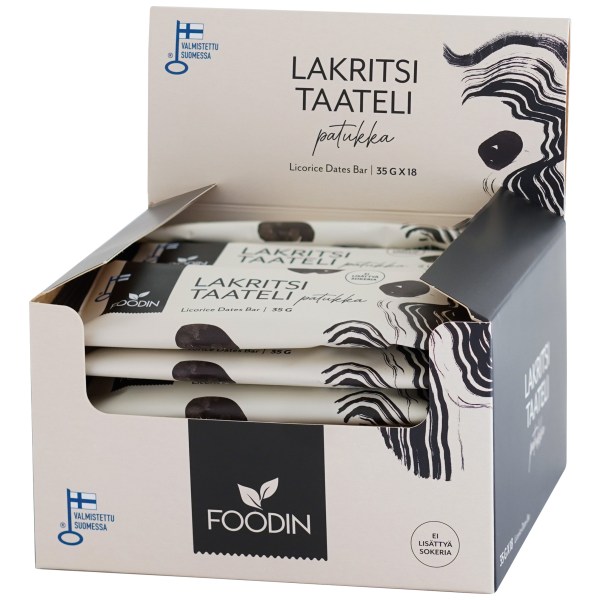 Foodin Licorice Date Bar, Orginal, 18-pak