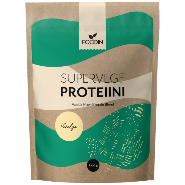 Foodin Supervege Vegan Protein Blend, Vanilje, 600 g