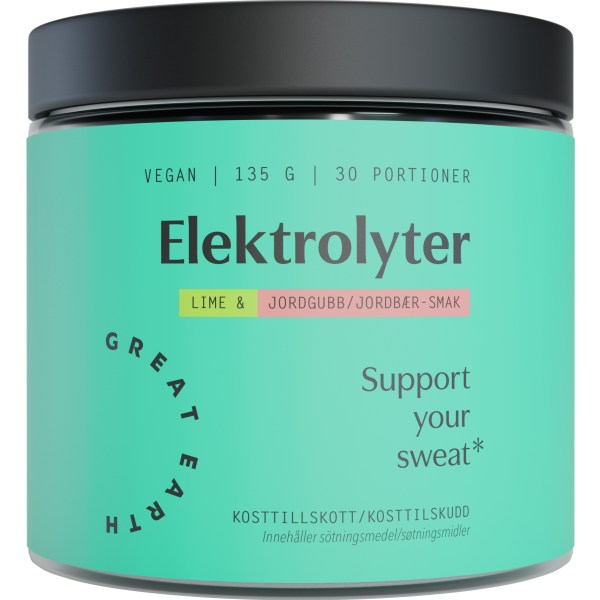 Great Earth Elektrolytter, Jordgubb / Lime, 150 g billede