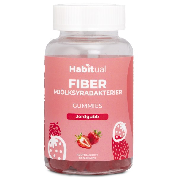 Habitual Fiber/Mælkesyrebakterie Gummies, Jordbær, 60 Gummies billede