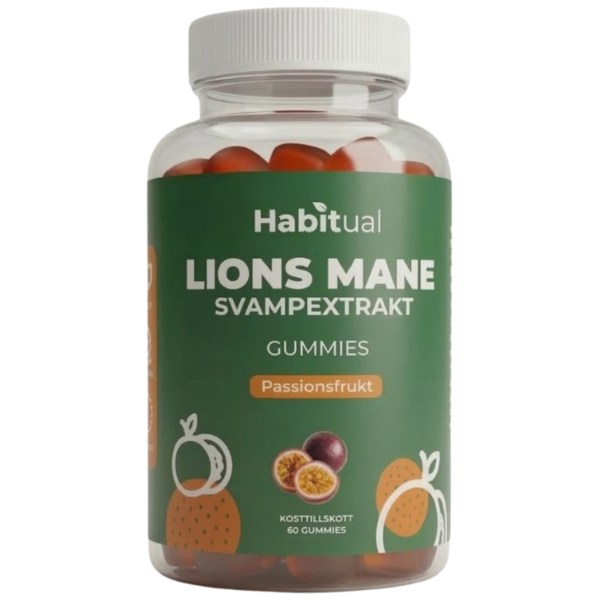 Habitual Lions Mane Gummies, Passionsfrugt, 60 Gummies billede