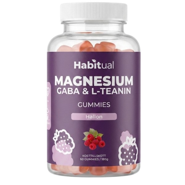 Habitual Magnesium Gaba & L-teanin Gummies, Hindbær, 60 Gummies