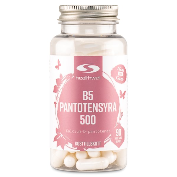 Healthwell B5 Pantothensyre 500, 90 kapsler billede