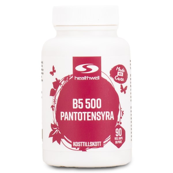 Healthwell Vitamin B5 500 Pantothensyre, 90 kapsler billede