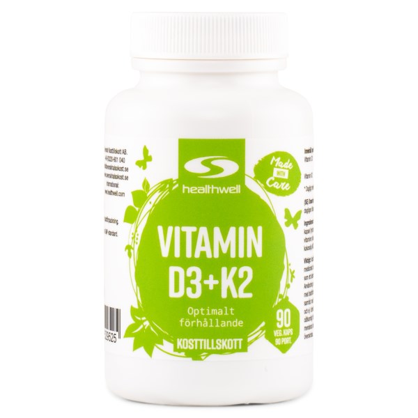 Healthwell Vitamin D3+K2, 90 kapsler billede