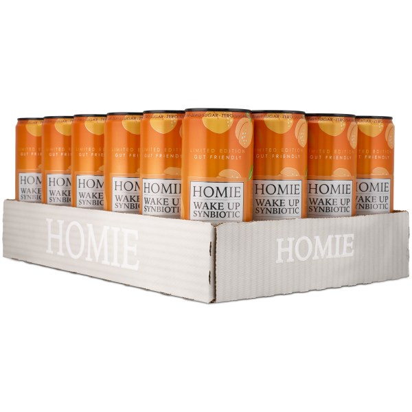Homie Wake Up Synbiotic, Peach Nectarine, 24-pak