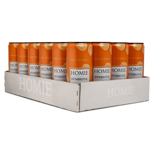 Homie Wake Up Synbiotic, Peach Nectarine, 24-pak