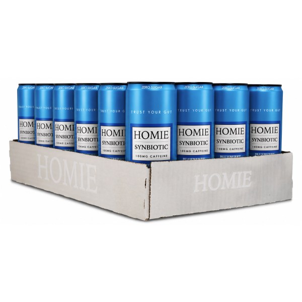 Homie Wake Up Synbiotic, Blueberry, 24-pak