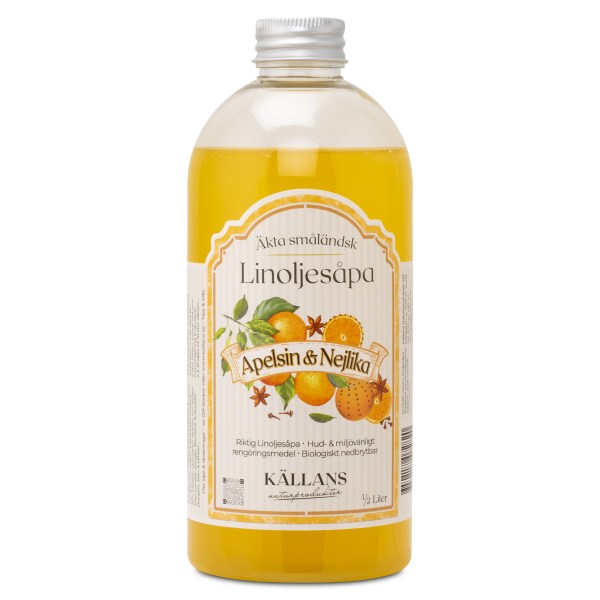 Linoliesæbe med duft, 500 ml, Appelsin & Nelliker