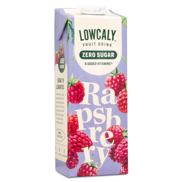Lowcaly Frugtdrik, Raspberry, 1 L billede