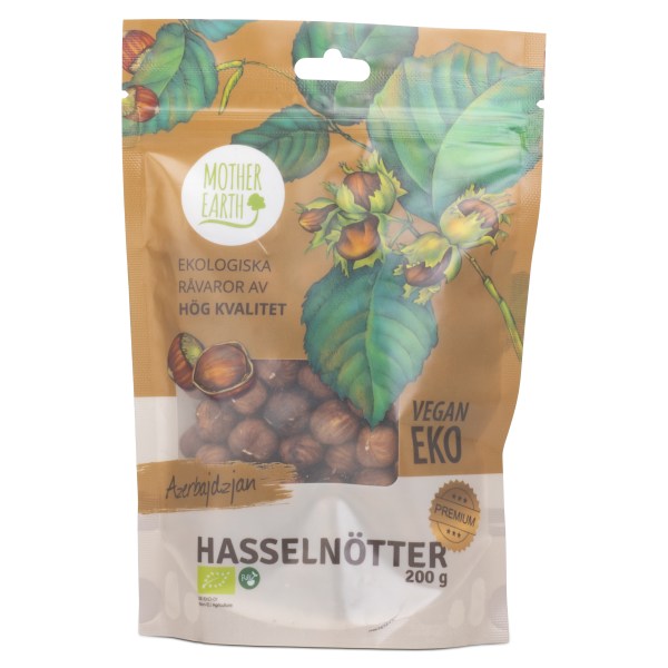Mother Earth Hasselnødder Premium ØKO, 200 g billede