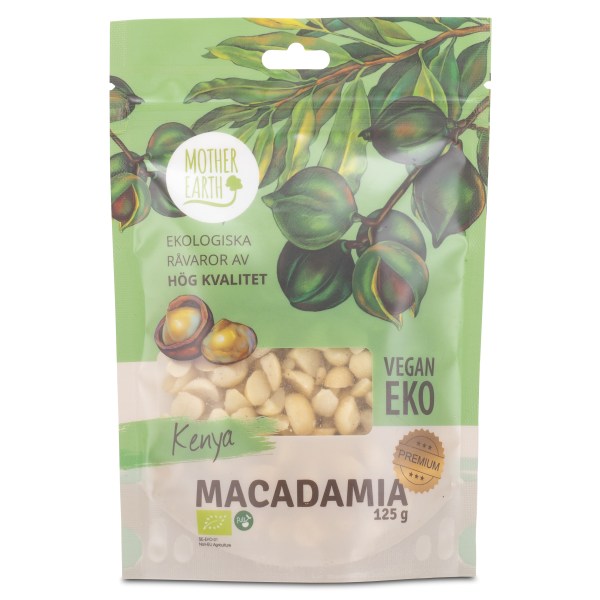 Mother Earth Macadamianødder Premium Raw & Øko, 125 g