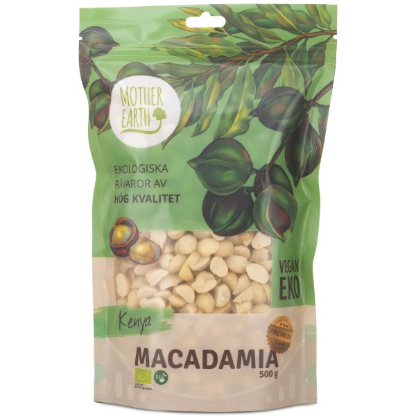 Mother Earth Macadamianødder Premium Raw & Øko, 500 g