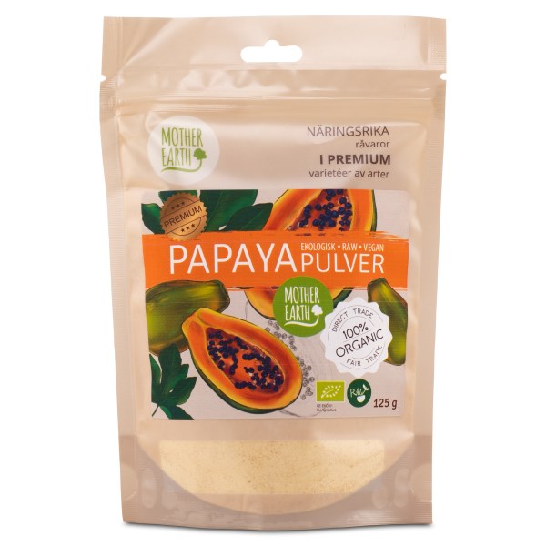 Mother Earth Papayapulver RAW&ØKO, 125 g billede