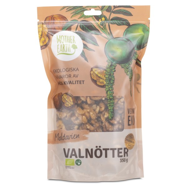 Mother Earth Valnødder Premium Raw & Øko, 350 g billede