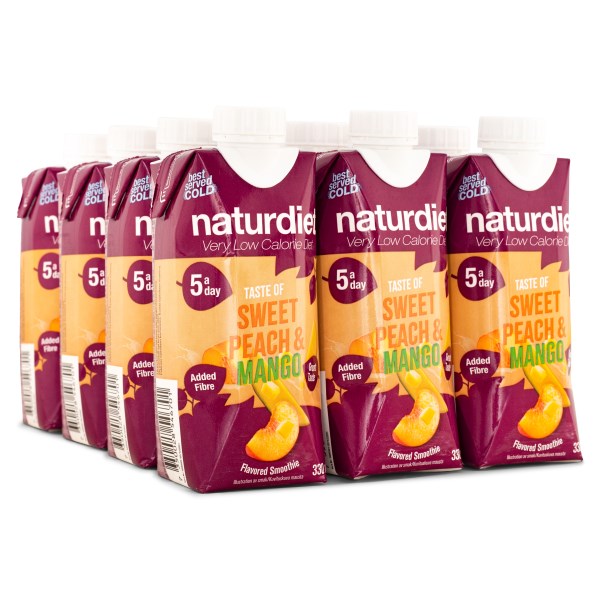Naturdiet Smoothie, Peach/mango, 12-pak