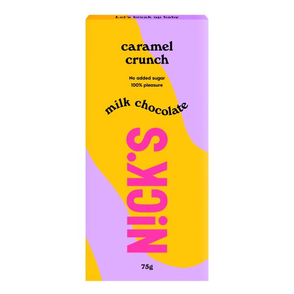 Nicks Milk Chocolate, Caramel Crunch, 75 g billede
