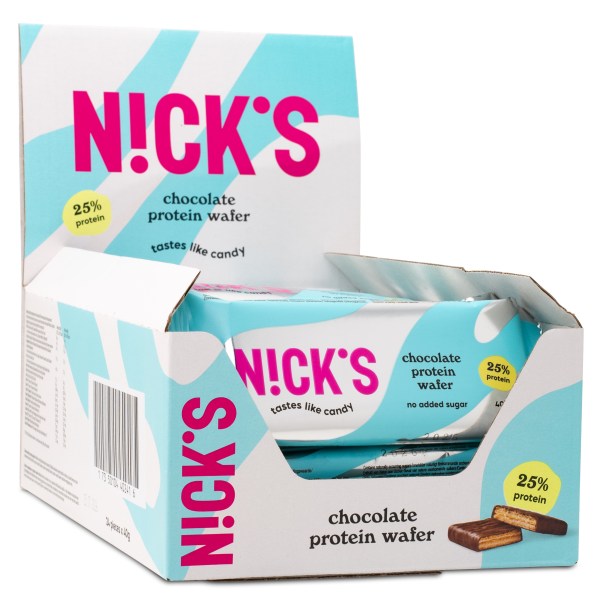 Nicks Protein Wafer, Chocolate, 24-pak
