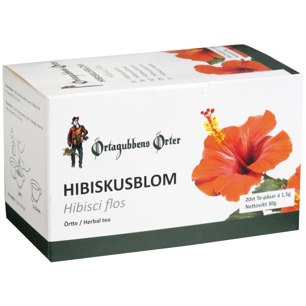 Örtagubben Hibiscusblomst Te, 20 poser