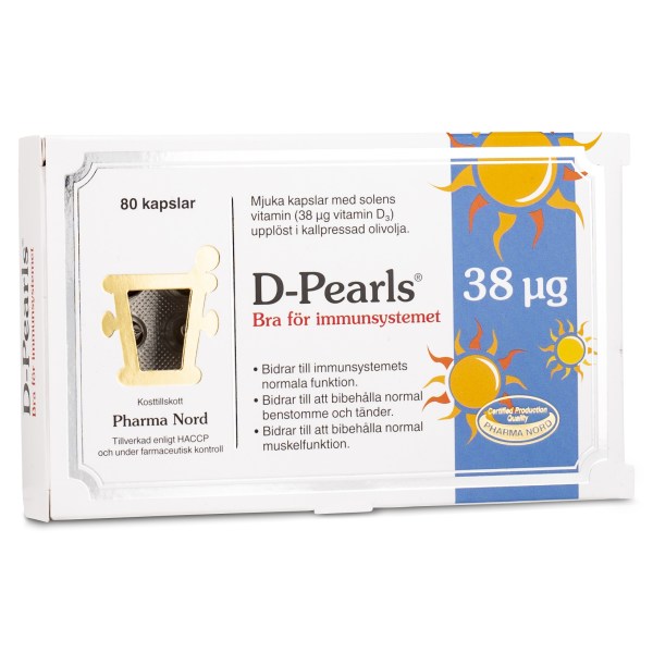 Pharma Nord D-Pearls Vitamin D3 38 mcg, 80 kapsler billede