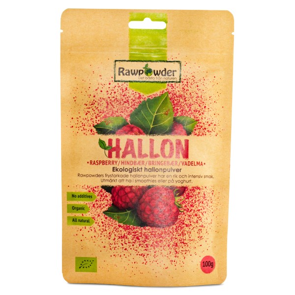 RawPowder Hindbærpulver, 100 g